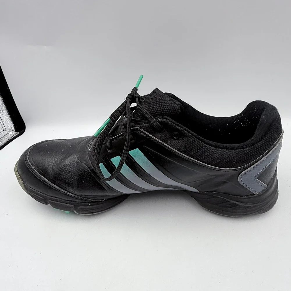 Adidas Adipower Golf Shoes Size 8.5 US Black Teal Spiked Q46904 - Picture 7 of 9